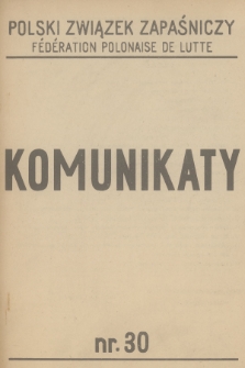 Komunikaty. 1961, nr 30