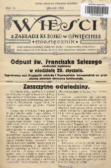 Wieści z Zakładu ks. Bosko. R. 3, 1928, nr 1
