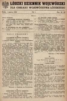 Łódzki Dziennik Wojewódzki dla Obszaru Województwa Łódzkiego. 1950, nr 5