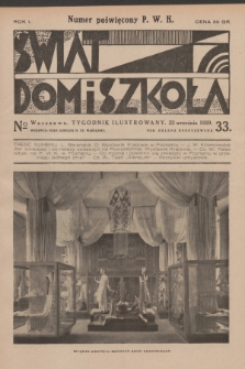 Świat, Dom i Szkoła : tygodnik ilustrowany. R.1, 1929, № 20