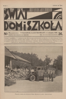 Świat, Dom i Szkoła : tygodnik ilustrowany. R.1, 1929, № 26