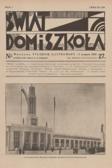 Świat, Dom i Szkoła : tygodnik ilustrowany. R.1, 1929, № 27