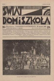 Świat, Dom i Szkoła : tygodnik ilustrowany. R.1, 1929, № 29