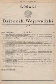 Łódzki Dziennik Wojewódzki. 1933, nr 2