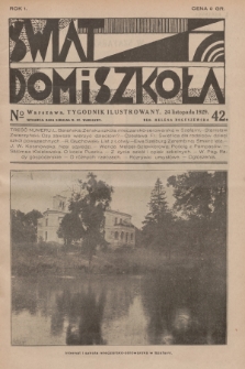 Świat, Dom i Szkoła : tygodnik ilustrowany. R.1, 1929, № 42