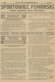 Sportowiec Pomorski : dodatek tygodniowy „Słowa Pomorskiego”. R.1, 1925, nr 20
