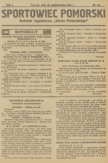 Sportowiec Pomorski : dodatek tygodniowy „Słowa Pomorskiego”. R.1, 1925, nr 22