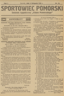 Sportowiec Pomorski : dodatek tygodniowy „Słowa Pomorskiego”. R.1, 1925, nr 23