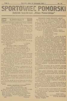 Sportowiec Pomorski : dodatek tygodniowy „Słowa Pomorskiego”. R.1, 1925, nr 25