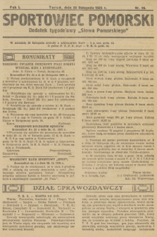 Sportowiec Pomorski : dodatek tygodniowy „Słowa Pomorskiego”. R.1, 1925, nr 26