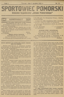 Sportowiec Pomorski : dodatek tygodniowy „Słowa Pomorskiego”. R.1, 1925, nr 27
