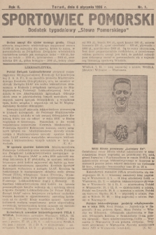 Sportowiec Pomorski : dodatek tygodniowy „Słowa Pomorskiego”. R.2, 1926, nr 1