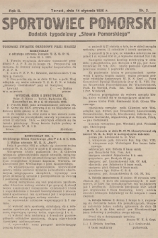 Sportowiec Pomorski : dodatek tygodniowy „Słowa Pomorskiego”. R.2, 1926, nr 2