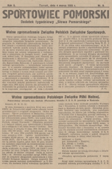 Sportowiec Pomorski : dodatek tygodniowy „Słowa Pomorskiego”. R.2, 1926, nr 9
