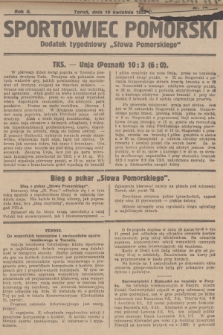 Sportowiec Pomorski : dodatek tygodniowy „Słowa Pomorskiego”. R.2, 1926, nr 14