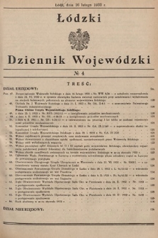 Łódzki Dziennik Wojewódzki. 1933, nr 4