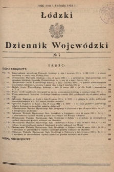 Łódzki Dziennik Wojewódzki. 1933, nr 7