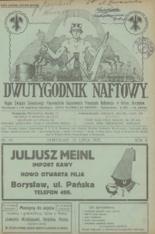 Dwutygodnik Naftowy : organ Związku Zawodowego Pracowników Umysłowych Przemysłu Naftowego w Polsce. R.2, 1925, nr 24