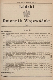 Łódzki Dziennik Wojewódzki. 1933, nr 8