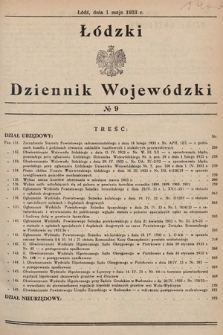 Łódzki Dziennik Wojewódzki. 1933, nr 9