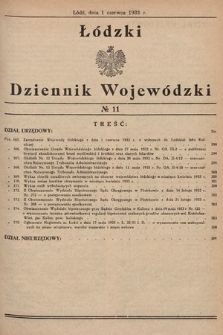 Łódzki Dziennik Wojewódzki. 1933, nr 11