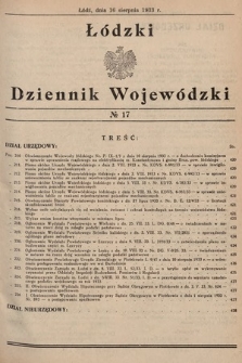 Łódzki Dziennik Wojewódzki. 1933, nr 17