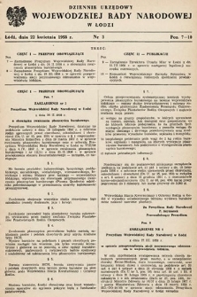 Dziennik Urzędowy Wojewódzkiej Rady Narodowej w Łodzi. 1958, nr 3