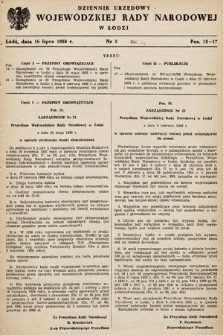 Dziennik Urzędowy Wojewódzkiej Rady Narodowej w Łodzi. 1958, nr 5