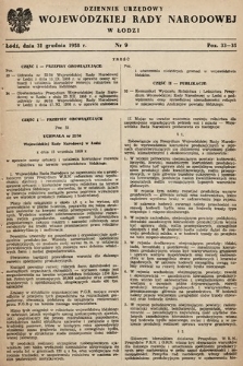 Dziennik Urzędowy Wojewódzkiej Rady Narodowej w Łodzi. 1958, nr 9