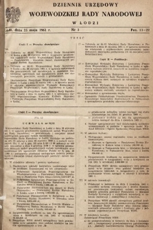 Dziennik Urzędowy Wojewódzkiej Rady Narodowej w Łodzi. 1961, nr 3
