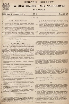 Dziennik Urzędowy Wojewódzkiej Rady Narodowej w Łodzi. 1961, nr 4