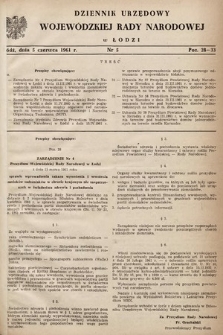 Dziennik Urzędowy Wojewódzkiej Rady Narodowej w Łodzi. 1961, nr 5