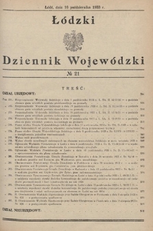 Łódzki Dziennik Wojewódzki. 1933, nr 21