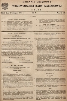 Dziennik Urzędowy Wojewódzkiej Rady Narodowej w Łodzi. 1961, nr 7