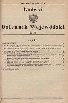 Łódzki Dziennik Wojewódzki. 1933, nr 23
