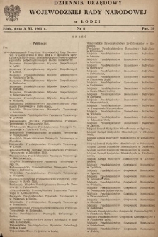 Dziennik Urzędowy Wojewódzkiej Rady Narodowej w Łodzi. 1961, nr 8