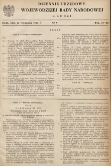Dziennik Urzędowy Wojewódzkiej Rady Narodowej w Łodzi. 1961, nr 9