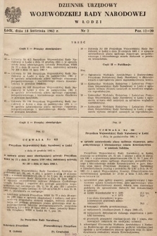 Dziennik Urzędowy Wojewódzkiej Rady Narodowej w Łodzi. 1962, nr 2