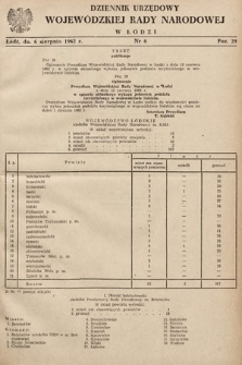 Dziennik Urzędowy Wojewódzkiej Rady Narodowej w Łodzi. 1962, nr 6