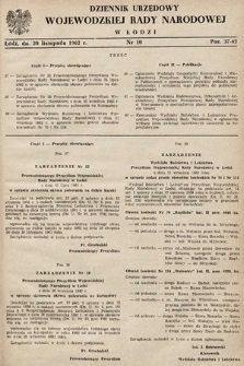 Dziennik Urzędowy Wojewódzkiej Rady Narodowej w Łodzi. 1962, nr 10