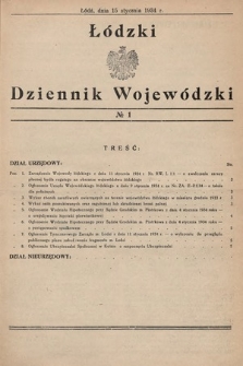Łódzki Dziennik Wojewódzki. 1934, nr 1