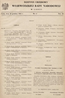 Dziennik Urzędowy Wojewódzkiej Rady Narodowej w Łodzi. 1962, nr 13