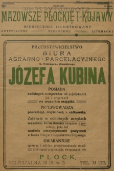 Mazowsze Płockie i Kujawy : miesięcznik illustrowany artystyczny, społeczny, literacki. 1926, nr 4