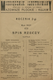 Mazowsze Płockie i Kujawy : miesięcznik illustrowany artystyczny, społeczny, literacki. 1927, Spis rzeczy