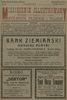 Mazowsze Płockie i Kujawy : miesięcznik illustrowany artystyczny, społeczny, literacki. 1927, nr 12
