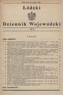 Łódzki Dziennik Wojewódzki. 1934, nr 3