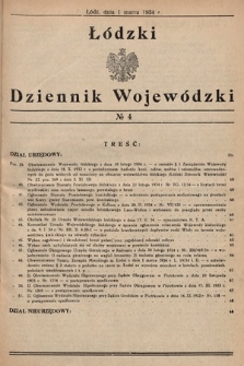 Łódzki Dziennik Wojewódzki. 1934, nr 4