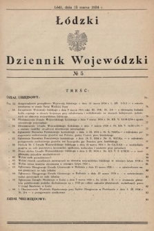 Łódzki Dziennik Wojewódzki. 1934, nr 5