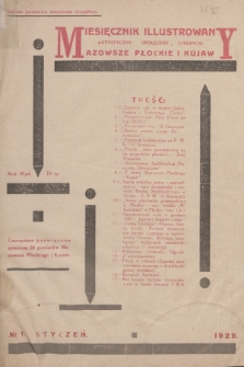 Mazowsze Płockie i Kujawy : miesięcznik illustrowany artystyczny, społeczny, literacki. 1929, nr 1