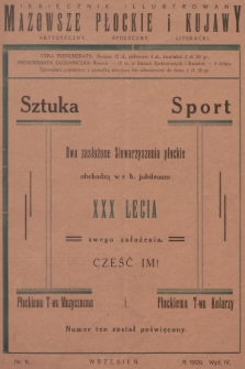 Mazowsze Płockie i Kujawy : miesięcznik illustrowany artystyczny, społeczny, literacki. 1929, nr 9 + dod.